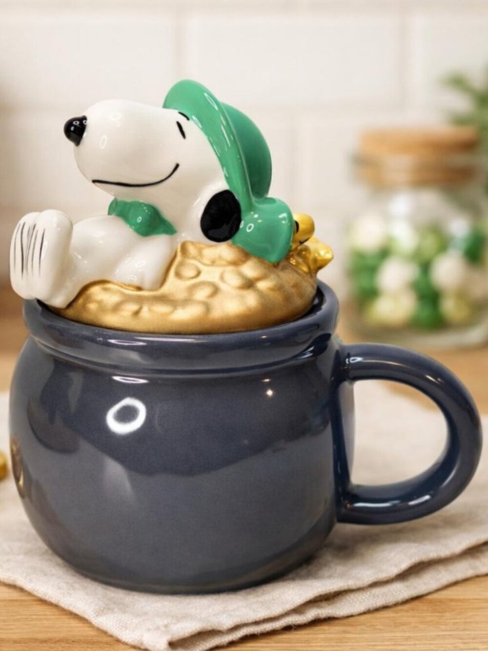 Peanuts' Snoopy & Woodstock St. Patrick's Day Lidded Pot of Gold Mug